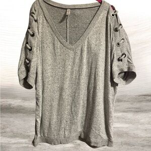 PerSeption Concept Heather Gray Knit Top sz xl